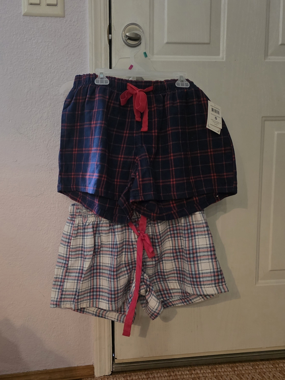 NEW Ashley Brooks 2 Pack Womens Small  Plaid Pull-On Lounge Shorts